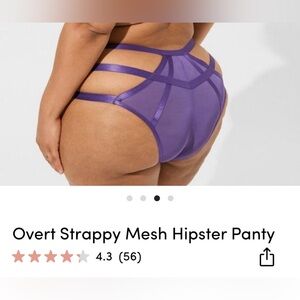 NEW NWT BNIP Torrid Overt Strappy Mesh Hipster Panty, violet purple, size 1